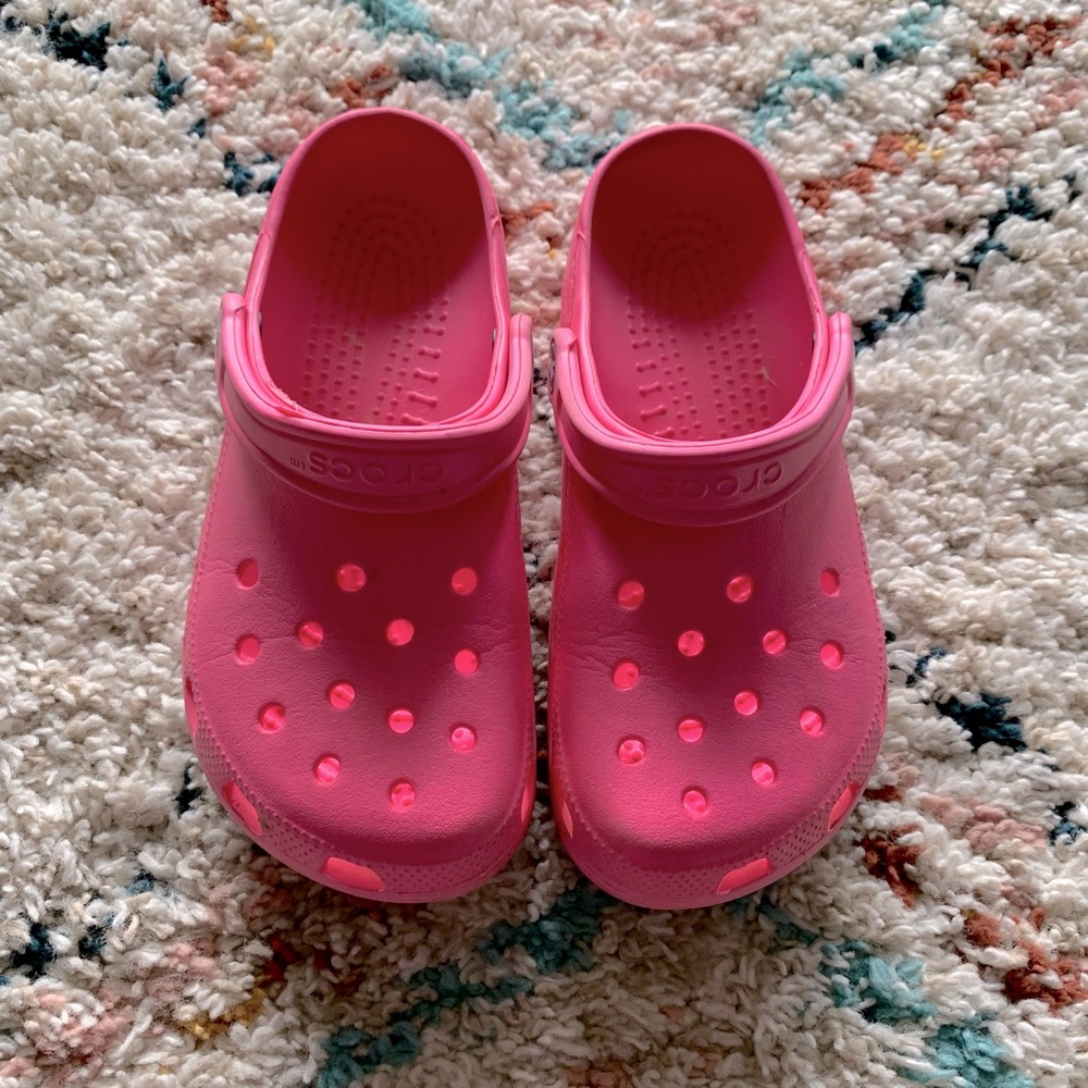 Hot pink crocs